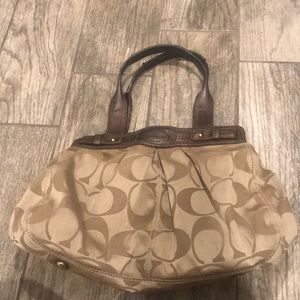 Coach Signature Sateen Khaki shoulder bag